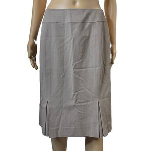 Etcetera Womens Godet Skirt Size 8 Khaki Virgin Wool High Rise Knee Length Lined
